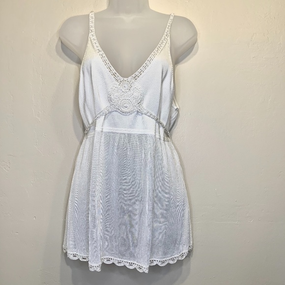 Banana Republic Tops - BR | NWT White Crochet Knit Spaghetti Strap Tank